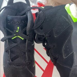 Black and Green Air Jordan Sneakers
